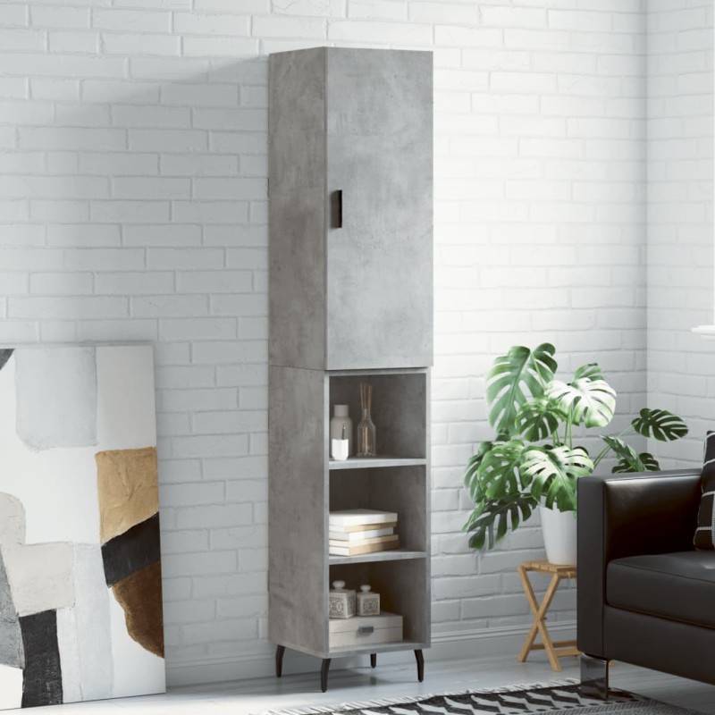 Highboard Betongrau 34,5x34x180 cm Holzwerkstoff Highboard Betongrau 34,5x34x180 cm Holzwerkstoff