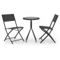 3-tlg. Bistro-Set Stahl Schwarz 3-tlg. Bistro-Set Stahl Schwarz
