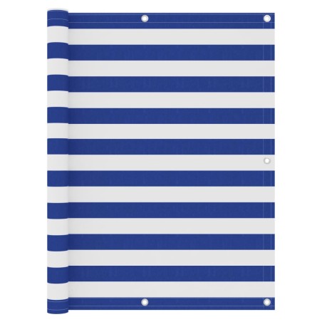 vidaXL Balkon-Sichtschutz Weiß und Blau 120x500 cm Oxford-Gewebe
