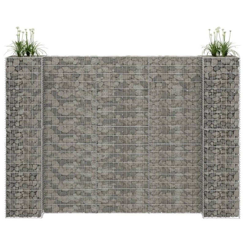 H-förmiger Gabionen-Pflanzkorb Stahldraht 260x40x180 cm H-förmiger Gabionen-Pflanzkorb Stahldraht 260x40x180 cm