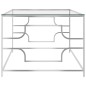 vidaXL Couchtisch Silbern 120x60x45 cm Edelstahl und Glas vidaXL Couchtisch Silbern 120x60x45 cm Edelstahl und Glas