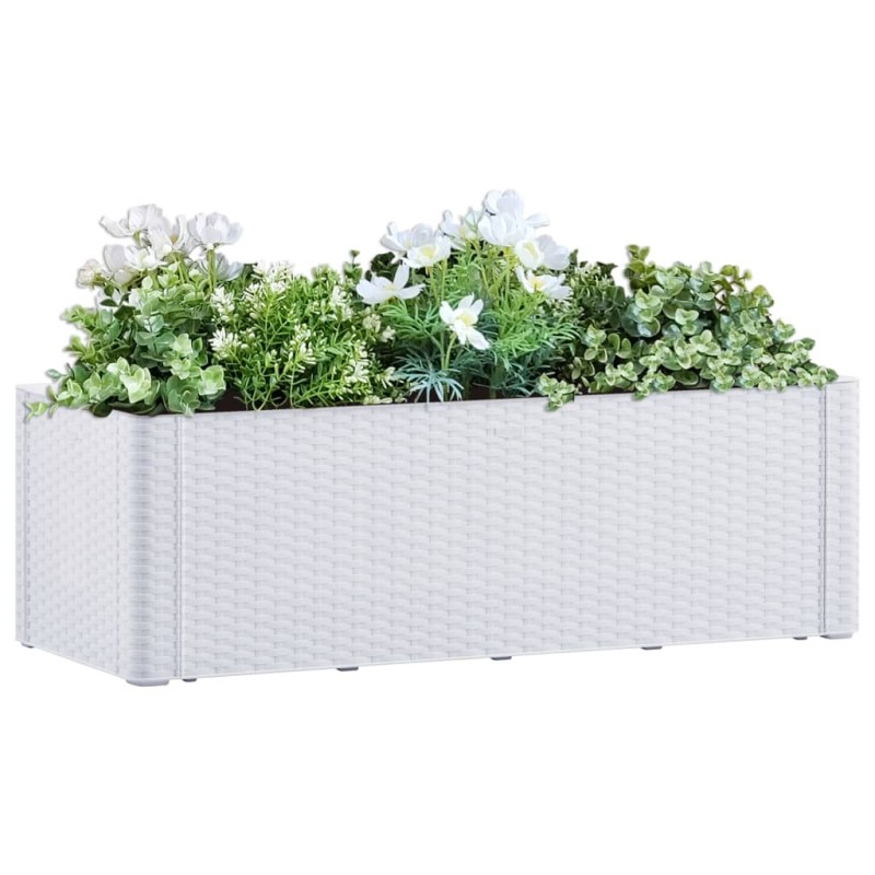 vidaXL Garten-Hochbeet mit Selbstbewässerungssystem Weiß 100x43x33 cm vidaXL Garten-Hochbeet mit Selbstbewässerungssystem Weiß 100x43x33 cm