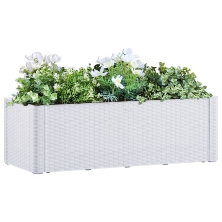 vidaXL Garten-Hochbeet mit Selbstbewässerungssystem Weiß 100x43x33 cm