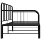 vidaXL Tagesbett Ausziehbar Schwarz Metall 90x200 cm vidaXL Tagesbett Ausziehbar Schwarz Metall 90x200 cm