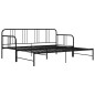 vidaXL Tagesbett Ausziehbar Schwarz Metall 90x200 cm vidaXL Tagesbett Ausziehbar Schwarz Metall 90x200 cm