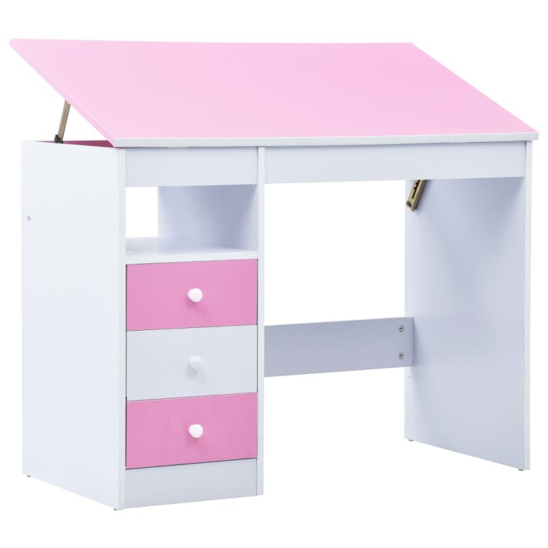 Kinderschreibtisch Kippbar Rosa und Weiß Kinderschreibtisch Kippbar Rosa und Weiß