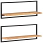 vidaXL Wandregale 2 Stk. 100x24x35 cm Massivholz Akazie und Stahl vidaXL Wandregale 2 Stk. 100x24x35 cm Massivholz Akazie und Stahl