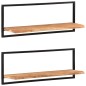 vidaXL Wandregale 2 Stk. 100x24x35 cm Massivholz Akazie und Stahl vidaXL Wandregale 2 Stk. 100x24x35 cm Massivholz Akazie und Stahl