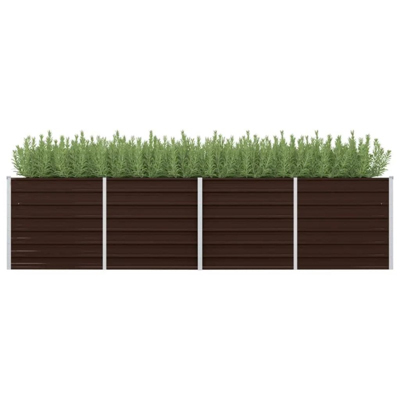 Garten-Hochbeet Braun 320 x 80 x 77 cm Verzinkter Stahl Garten-Hochbeet Braun 320 x 80 x 77 cm Verzinkter Stahl
