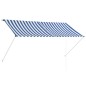 Einziehbare Markise 250×150 cm Blau und Weiß Einziehbare Markise 250×150 cm Blau und Weiß