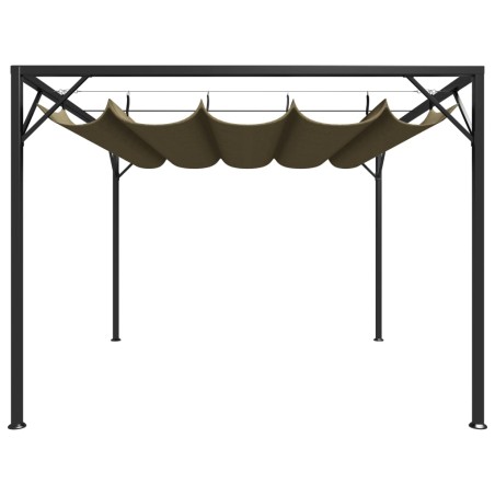 Gartenpavillon mit Ausziehbarem Dach 3x3 m Taupe 180 g/m²