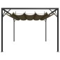 Gartenpavillon mit Ausziehbarem Dach 3x3 m Taupe 180 g/m² Gartenpavillon mit Ausziehbarem Dach 3x3 m Taupe 180 g/m²