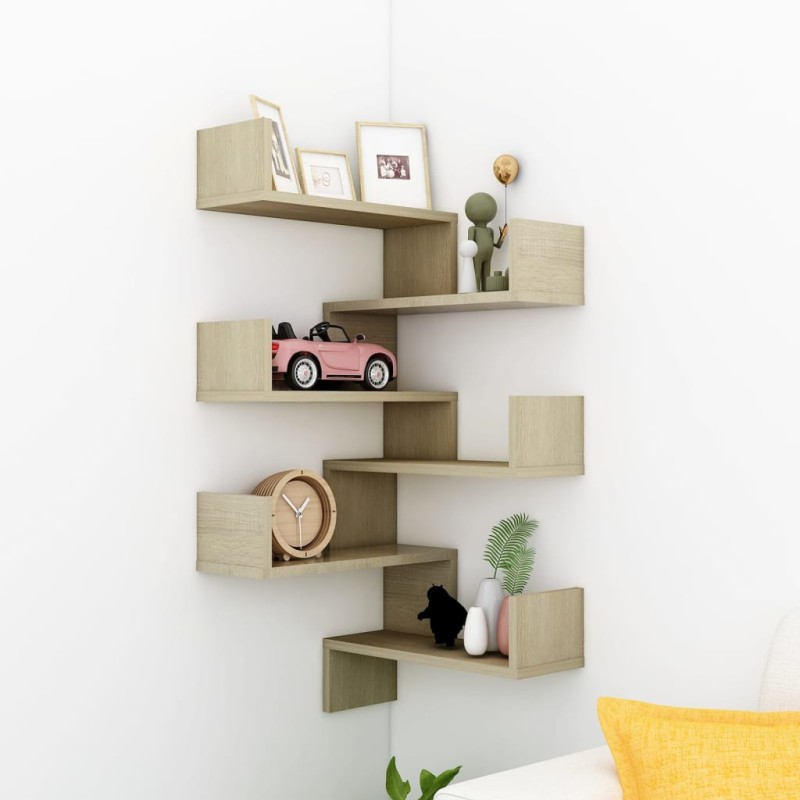 vidaXL Wand-Eckregale 2 Stk. Sonoma-Eiche 40x40x50 cm Holzwerkstoff vidaXL Wand-Eckregale 2 Stk. Sonoma-Eiche 40x40x50 cm Holzwerkstoff