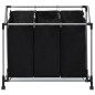 Wäschekorb mit 3 Taschen Schwarz Stahl Wäschekorb mit 3 Taschen Schwarz Stahl