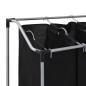Wäschekorb mit 3 Taschen Schwarz Stahl Wäschekorb mit 3 Taschen Schwarz Stahl