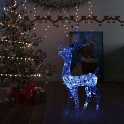 vidaXL LED-Rentier Acryl Weihnachtsdekoration 140 LEDs 120 cm Blau