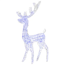 vidaXL LED-Rentier Acryl Weihnachtsdekoration 140 LEDs 120 cm Blau
