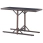 Gartentisch Braun 110×53×72 cm Glas und Poly Rattan Gartentisch Braun 110×53×72 cm Glas und Poly Rattan