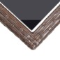 Gartentisch Braun 110×53×72 cm Glas und Poly Rattan Gartentisch Braun 110×53×72 cm Glas und Poly Rattan