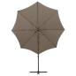 vidaXL Ampelschirm mit Mast und LED Taupe 300 cm vidaXL Ampelschirm mit Mast und LED Taupe 300 cm