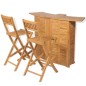 3-tlg. Bistro-Set mit Klappstühlen Massivholz Teak 3-tlg. Bistro-Set mit Klappstühlen Massivholz Teak