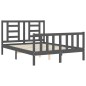 Massivholzbett mit Kopfteil Grau 120x200 cm Massivholzbett mit Kopfteil Grau 120x200 cm