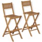 3-tlg. Bistro-Set mit Klappstühlen Massivholz Teak 3-tlg. Bistro-Set mit Klappstühlen Massivholz Teak