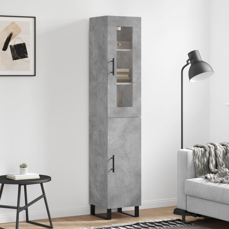 Highboard Betongrau 34,5x34x180 cm Holzwerkstoff Highboard Betongrau 34,5x34x180 cm Holzwerkstoff