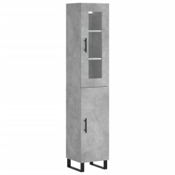 Highboard Betongrau 34,5x34x180 cm Holzwerkstoff