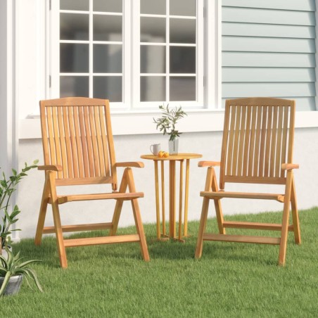 Gartenstühle 2 Stk. Verstellbar Massivholz Teak