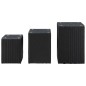 Beistelltische 3 Stk. mit Glasplatte Schwarz Poly Rattan Beistelltische 3 Stk. mit Glasplatte Schwarz Poly Rattan