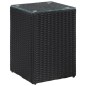 Beistelltische 3 Stk. mit Glasplatte Schwarz Poly Rattan Beistelltische 3 Stk. mit Glasplatte Schwarz Poly Rattan