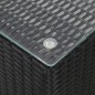 Beistelltische 3 Stk. mit Glasplatte Schwarz Poly Rattan Beistelltische 3 Stk. mit Glasplatte Schwarz Poly Rattan