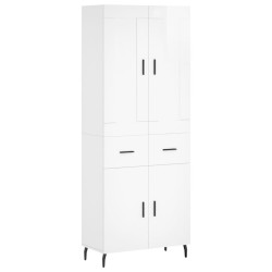 vidaXL Highboard Hochglanz-Weiß 69,5x34x180 cm Holzwerkstoff