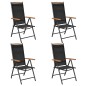 Gartenstühle Klappbar 4 Stk. Aluminium und Textilene Schwarz Gartenstühle Klappbar 4 Stk. Aluminium und Textilene Schwarz