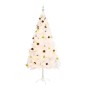 Künstlicher Weihnachtsbaum mit Kugeln und LEDs Weiß 180 cm Künstlicher Weihnachtsbaum mit Kugeln und LEDs Weiß 180 cm