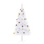 Künstlicher Weihnachtsbaum mit Kugeln und LEDs Weiß 180 cm Künstlicher Weihnachtsbaum mit Kugeln und LEDs Weiß 180 cm