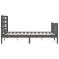 Massivholzbett mit Kopfteil Grau 120x200 cm Massivholzbett mit Kopfteil Grau 120x200 cm