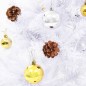 Künstlicher Weihnachtsbaum mit Kugeln und LEDs Weiß 180 cm Künstlicher Weihnachtsbaum mit Kugeln und LEDs Weiß 180 cm