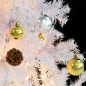 Künstlicher Weihnachtsbaum mit Kugeln und LEDs Weiß 180 cm Künstlicher Weihnachtsbaum mit Kugeln und LEDs Weiß 180 cm