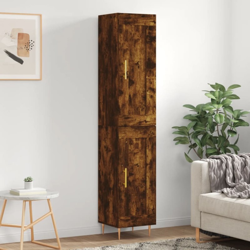 Highboard Räuchereiche 34,5x34x180 cm Holzwerkstoff Highboard Räuchereiche 34,5x34x180 cm Holzwerkstoff
