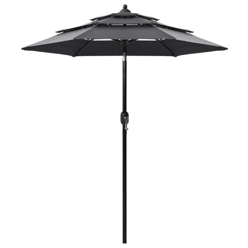 Sonnenschirm mit Aluminium-Mast 3-lagig Anthrazit 2 m Sonnenschirm mit Aluminium-Mast 3-lagig Anthrazit 2 m