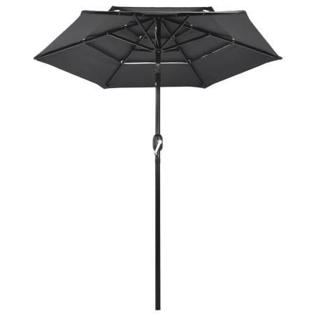 Sonnenschirm mit Aluminium-Mast 3-lagig Anthrazit 2 m