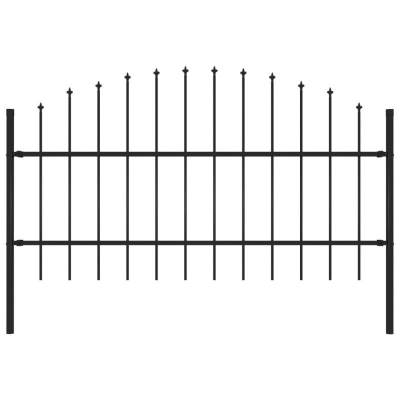 vidaXL Gartenzaun mit Speerspitzen Stahl (0,75 - 1) x 1,7 m Schwarz vidaXL Gartenzaun mit Speerspitzen Stahl (0,75 - 1) x 1,7 m Schwarz