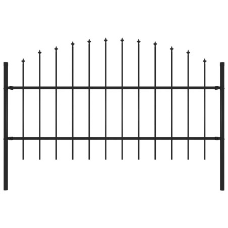 vidaXL Gartenzaun mit Speerspitzen Stahl (0,75 - 1) x 1,7 m Schwarz