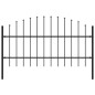 vidaXL Gartenzaun mit Speerspitzen Stahl (0,75 - 1) x 1,7 m Schwarz vidaXL Gartenzaun mit Speerspitzen Stahl (0,75 - 1) x 1,7 m Schwarz