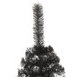 Künstlicher Halb-Weihnachtsbaum mit Ständer Schwarz 240 cm PVC Künstlicher Halb-Weihnachtsbaum mit Ständer Schwarz 240 cm PVC