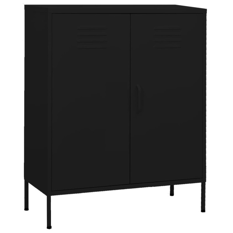 vidaXL Lagerschrank Schwarz 80x35x101,5 cm Stahl vidaXL Lagerschrank Schwarz 80x35x101,5 cm Stahl