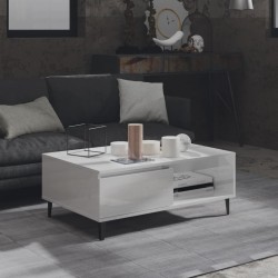 Couchtisch Hochglanz-Weiß 90x60x35 cm Holzwerkstoff