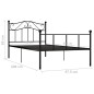Bettgestell Schwarz Metall 90×200 cm Bettgestell Schwarz Metall 90×200 cm